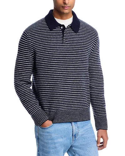 Alex Mill Carl Striped Polo In Merino Wool In Multi