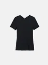 Alex Mill Carolyn Tee In Fine Rib In Black