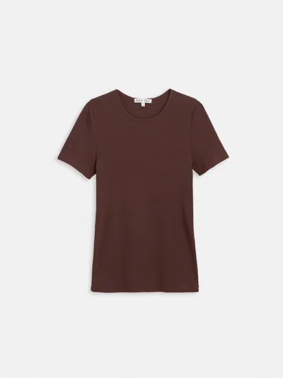 Alex Mill Carolyn Tee In Fine Rib In Brown