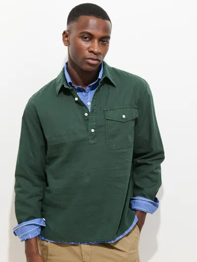 Alex Mill Carter Popover In Cotton Linen In Green