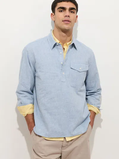 Alex Mill Carter Popover In Linen Cotton In Blue