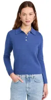Alex Mill Alice Cashmere Polo Sweater In Infinity Blue