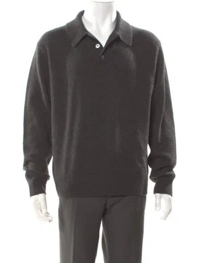 Pre-owned Alex Mill Cashmere Collar Polo Sweater In Gray