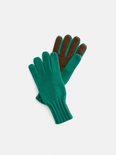 Alex Mill Cashmere Leather Palm Gloves In Kelly Green