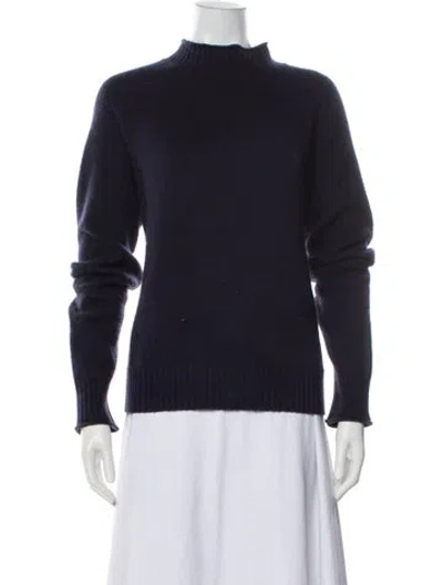 Pre-owned Alex Mill Cashmere Mock Neck Sweater In Blue