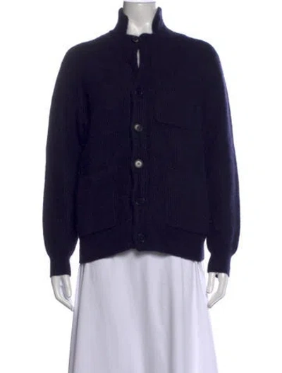 Pre-owned Alex Mill Cashmere Open Front Sweater In Blue
