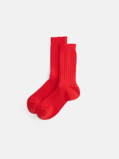 Alex Mill Cashmere Socks In Mandarin Orange