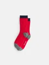 Alex Mill Cashmere Socks In Red/heather Grey/navy