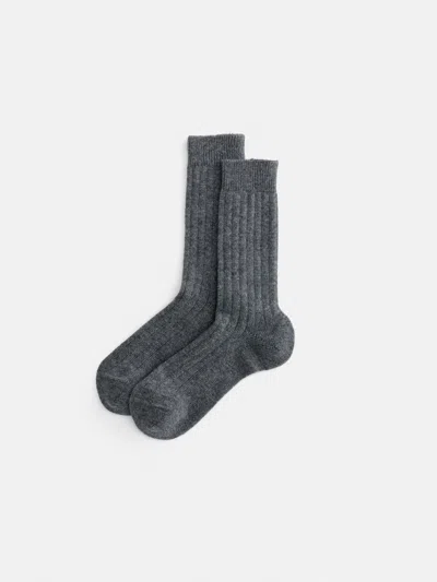 Alex Mill Cashmere Socks In Steel