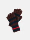Alex Mill Cashmere Striped Knit Gloves In Brown