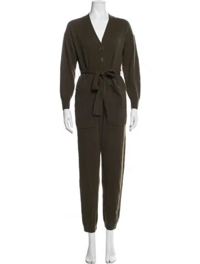 Pre-owned Alex Mill Cashmere V-neck Jumpsuit In Brown