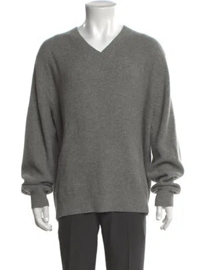 Pre-owned Alex Mill Cashmere V-neck Pullover In Gray