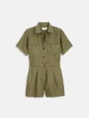 Alex Mill Cassi Romper In Linen In Green
