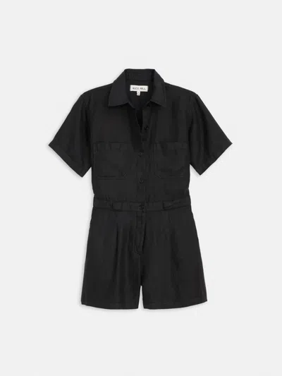 Alex Mill Cassi Romper In Linen In Black