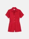 Alex Mill Cassi Romper In Linen In Red