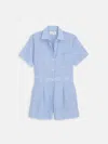 Alex Mill Cassi Romper In Seersucker In Blue