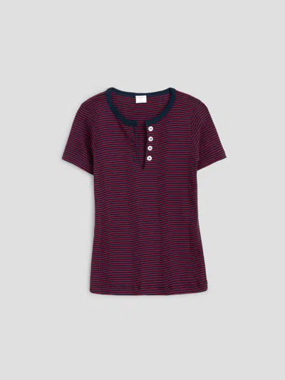 Alex Mill Cavan & Co. Henley Tee In Navy/red