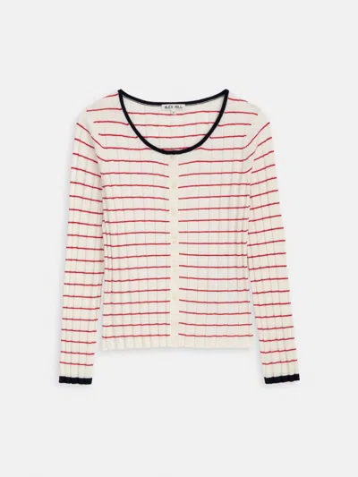 Alex Mill Cerise Ribbed Cardigan In Cotton Cashmere In Multi