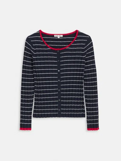 Alex Mill Cerise Ribbed Cardigan In Cotton Cashmere In Black