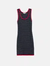 Alex Mill Cerise Striped Rib Dress In Cotton Cashmere In Black