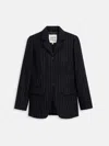 Alex Mill Chalkstripe Primrose Blazer In Wool In Black