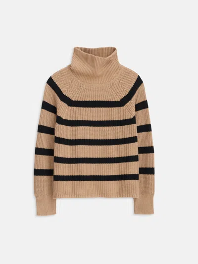 Alex Mill Chelsea Turtleneck In Cotton Cashmere In Camel/black
