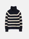 Alex Mill Chelsea Turtleneck In Cotton Cashmere In Navy/ivory