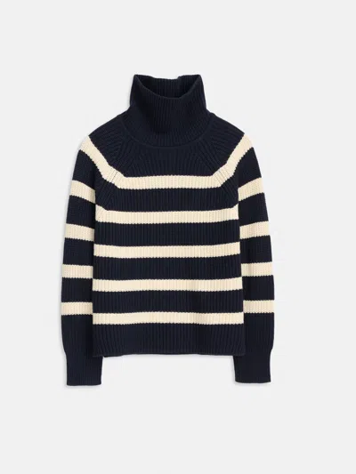 Alex Mill Chelsea Turtleneck In Cotton Cashmere In Navy/ivory