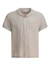 Alex Mill Convertible-collar Linen Shirt In Gray
