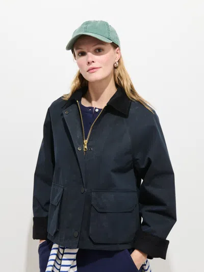 Alex Mill Chiltern Cropped Jacket In Waxed Canvas In Blue