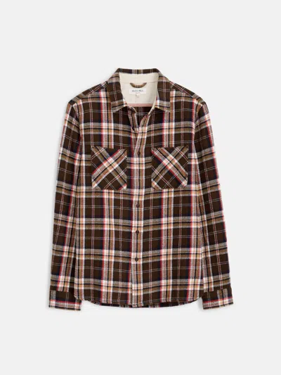 Alex Mill Chore Shirt In Vintage Wash Flannel In Brown Plaid
