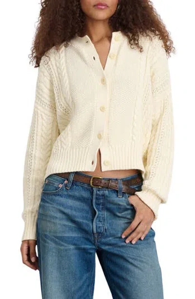 Alex Mill Cable Knit Nico Chunky Cardigan In Ivory