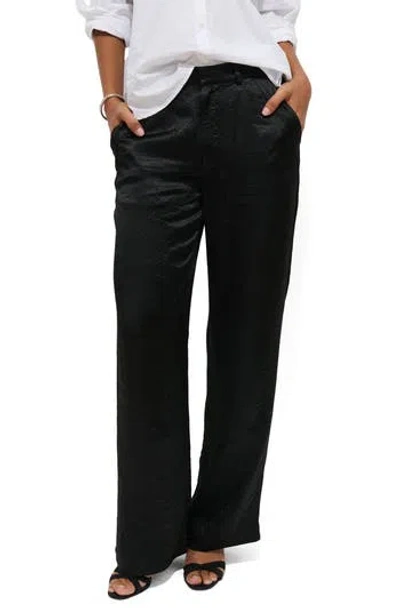 Alex Mill Claire High Waist Wide Leg Pants In Black