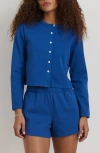 Alex Mill Coco Sport Stretch Cotton Cardigan In Blue