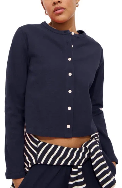 Alex Mill Coco Sport Stretch Cotton Cardigan In Blue