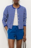 Alex Mill Coco Stripe Crewneck Cardigan In Multi
