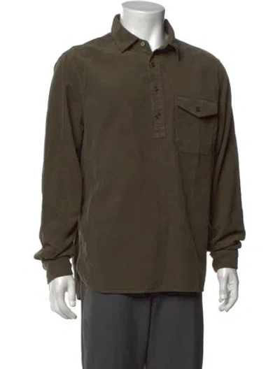 Pre-owned Alex Mill Collar Long Sleeve Polo Shirt In Green