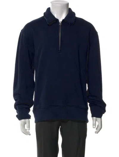 Pre-owned Alex Mill Collar Long Sleeve Pullover In Blue