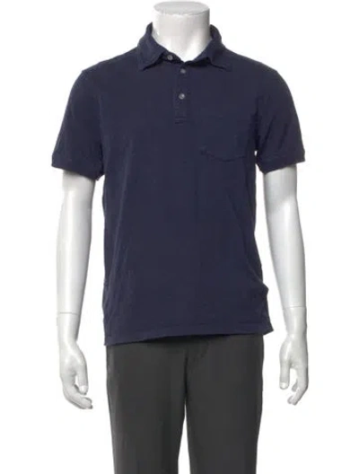 Pre-owned Alex Mill Collar Short Sleeve Polo Shirt In Blue