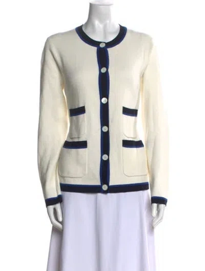 Pre-owned Alex Mill Colorblock Pattern Crew Neck Sweater In White