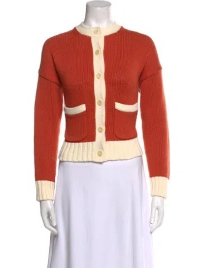 Pre-owned Alex Mill Colorblock Pattern Mock Neck Sweater In Orange