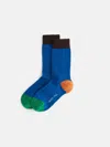 Alex Mill Cotton Colorblock Socks In Cobalt