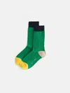 Alex Mill Cotton Colorblock Socks In Green