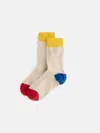 Alex Mill Cotton Colorblock Socks In Ivory