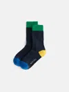 Alex Mill Cotton Colorblock Socks In Navy