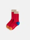 Alex Mill Cotton Colorblock Socks In Red