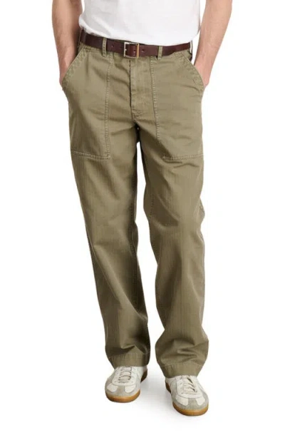 Alex Mill Cotton Herringbone Field Pants In Green