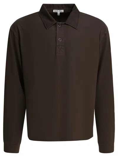 Alex Mill Cotton "rugby" Polo Shirt In Brown