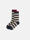 Alex Mill Cotton Stripe Socks In Navy/tan