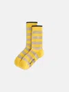 Alex Mill Cotton Stripe Socks In Yellow/tan